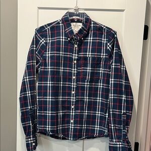 Abercrombie & Fitch Men’s Blue and Red Checkered Shirt